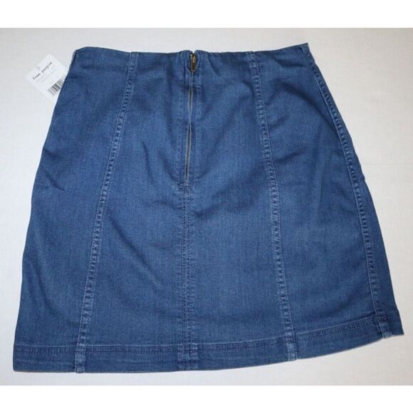 Free People OB504493 Women's Sz 8 Nautilus Blue Femme Denim Mini Skirt $50 - Picture 2 of 6